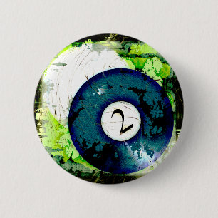 MACARON ROND 5 CM BOULE DE BILLARDS NUMÉRO 2