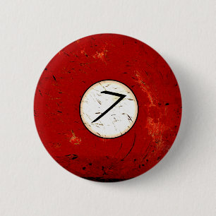 MACARON ROND 5 CM BOULE DE BILLARDS NUMÉRO 7