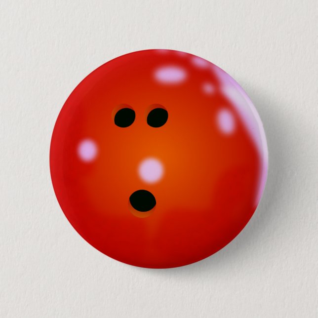Macaron Rond 5 Cm Boule de Bowling (rouge) (Devant)