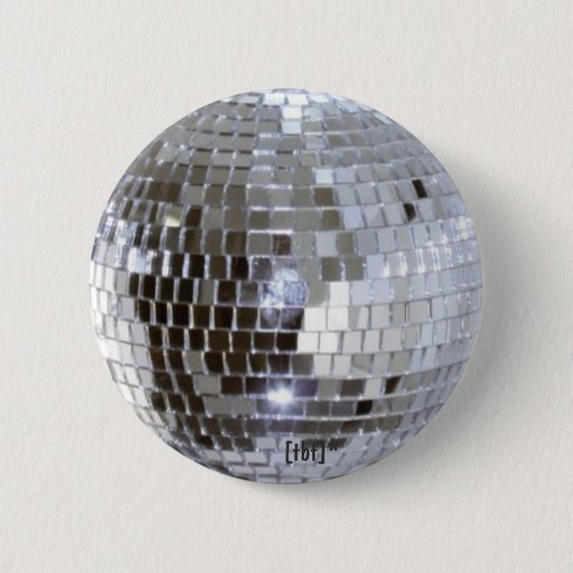 Macaron Rond 5 Cm Boule de disco (Devant)