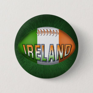 Macaron Rond 5 Cm Boule de rugby de l'Irlande