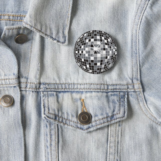 Macaron Rond 5 Cm Boule Disco Argent (En situation)