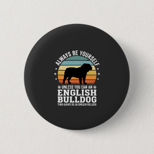 Macaron Rond 5 Cm Bouledogue anglais Sunset Soyez vous-même Chien