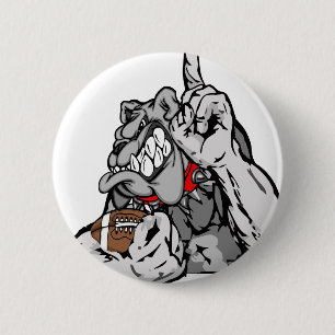 Macaron Rond 5 Cm bouledogue du football
