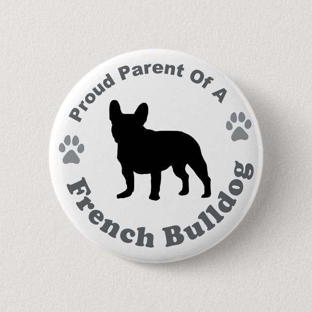 Macaron Rond 5 Cm Bouledogue français (Devant)