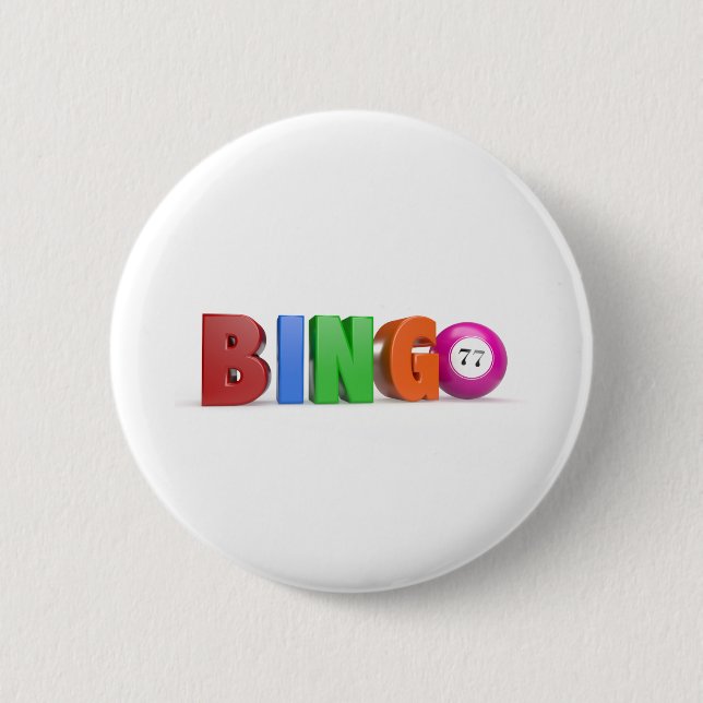 Macaron Rond 5 Cm boules de bingo avec des nombres (Devant)