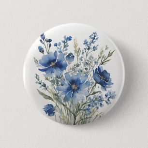 Macaron Rond 5 Cm Bouquet de fleurs Elégante aquarelle