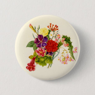 Macaron Rond 5 Cm Bouquet de fleurs mixtes