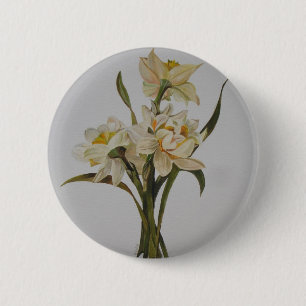 Macaron Rond 5 Cm Bouquet Double Narcissi Art Floral