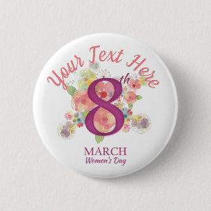 Macaron Rond 5 Cm Bouquet floral le jour de la femme internationale