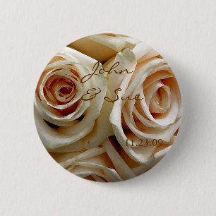 Macaron Rond 5 Cm Bouquet rose de crème - bouton rond