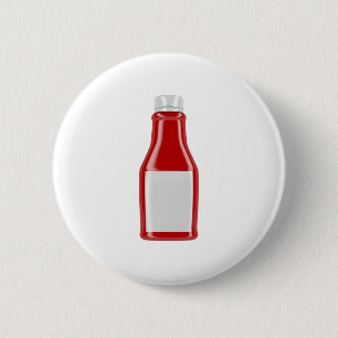 Macaron Rond 5 Cm Bouteille de ketchup avec l'étiquette vide