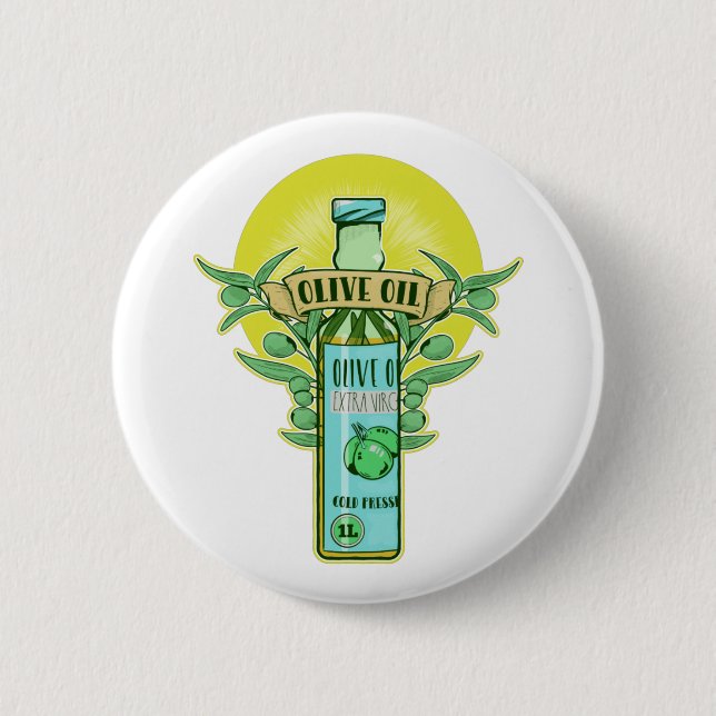 Macaron Rond 5 Cm Bouteille d'huile d'olive (Devant)