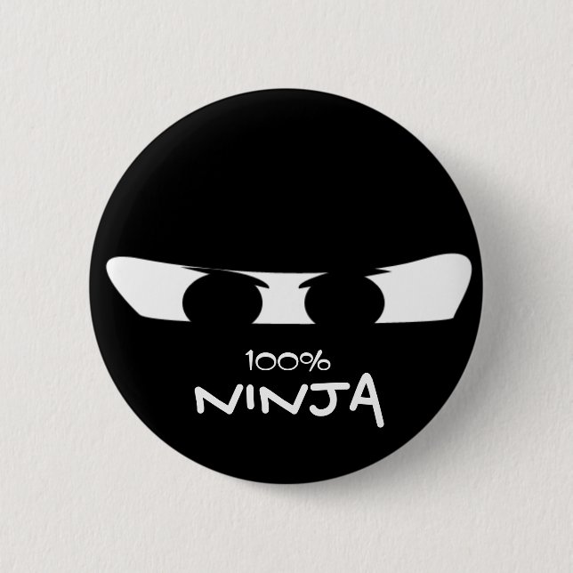 Macaron Rond 5 Cm Bouton 100% NINJA (Devant)