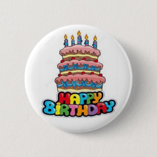 Macaron Rond 5 Cm Bouton 1 de joyeux anniversaire