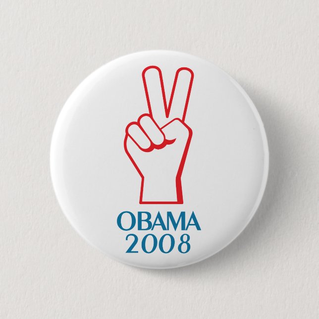 Macaron Rond 5 Cm Bouton 2008 de paix d'Obama 61023 (Devant)