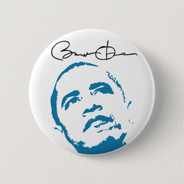 Macaron Rond 5 Cm Bouton 2008 de signature d'Obama 61013 (Devant)