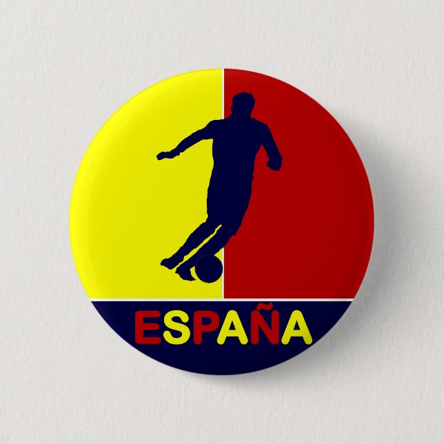 Macaron Rond 5 Cm Bouton 2010 du football d'Espana Espagne (Devant)