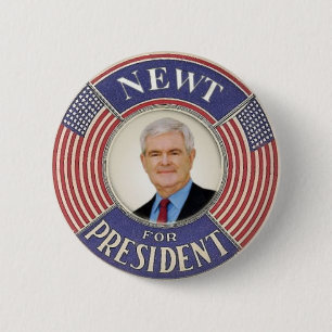 Macaron Rond 5 Cm Bouton 2012 de Newt Gingrich