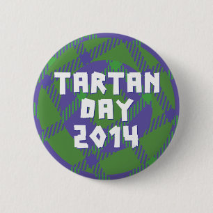 Macaron Rond 5 Cm Bouton 2014 de jour de tartan de fonctionnaire