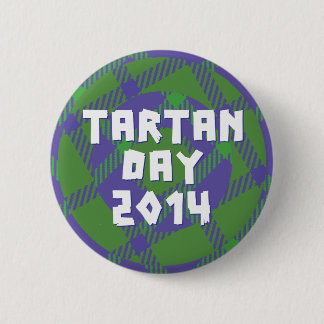 Macaron Rond 5 Cm Bouton 2014 de jour de tartan de fonctionnaire