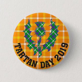 Macaron Rond 5 Cm Bouton 2019 de jour de tartan de fonctionnaire