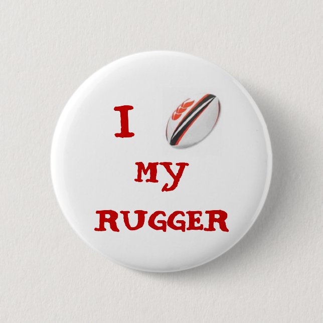 Macaron Rond 5 Cm bouton 2 de rugby (Devant)
