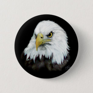 Macaron Rond 5 Cm Bouton 2 d'Eagle chauve
