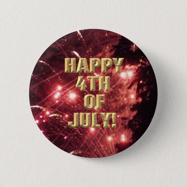 Macaron Rond 5 Cm Bouton 4 juillet Fireworks 3 (Devant)