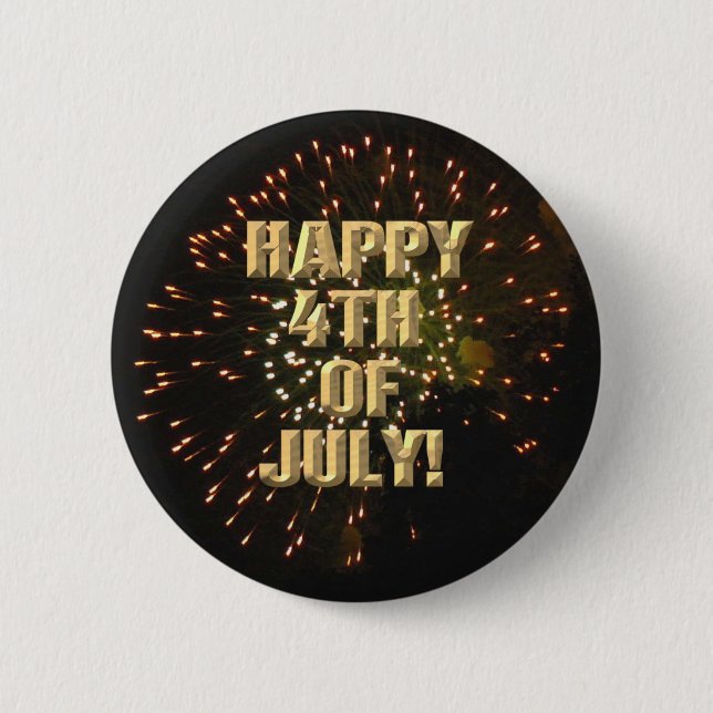 Macaron Rond 5 Cm Bouton 4 juillet Fireworks 4 (Devant)