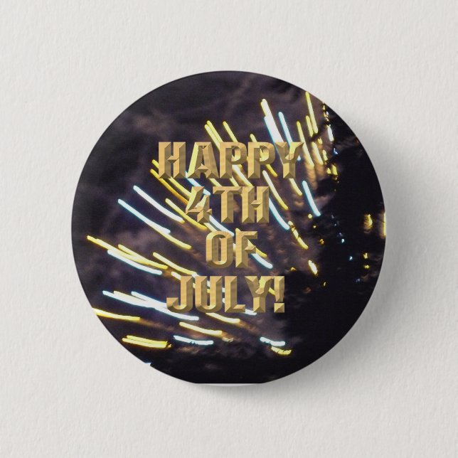 Macaron Rond 5 Cm Bouton 4 juillet Fireworks 6 (Devant)