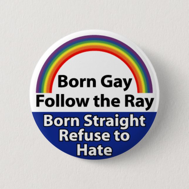 MACARON ROND 5 CM BOUTON 6 DE GAY PRIDE (Devant)