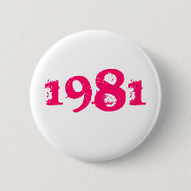 Bouton à broche Rétro 80s 1981 Rose Clair