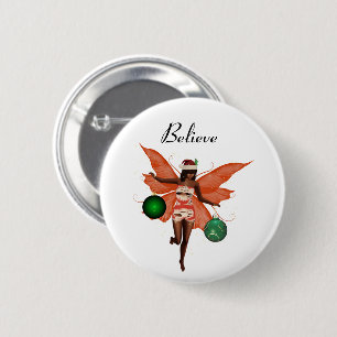 Macaron Rond 5 Cm Bouton à épingle de Noël afro-américain