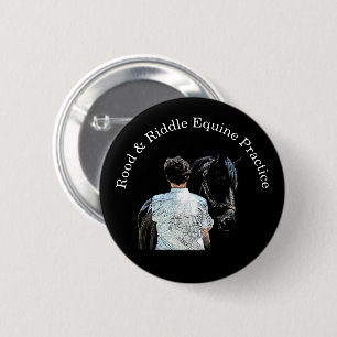 Macaron Rond 5 Cm Bouton à épingle foncée du cheval