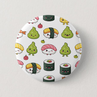 Macaron Rond 5 Cm Bouton à motif de sushi Kawaii mignon | Épinglette
