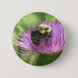 Macaron Rond 5 Cm Bouton Abeille et chardon