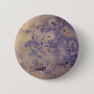 Macaron Rond 5 Cm Bouton Abeilles spatiales