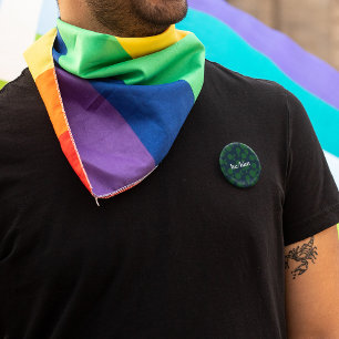 Macaron Rond 5 Cm Bouton abstrait motif tangerine