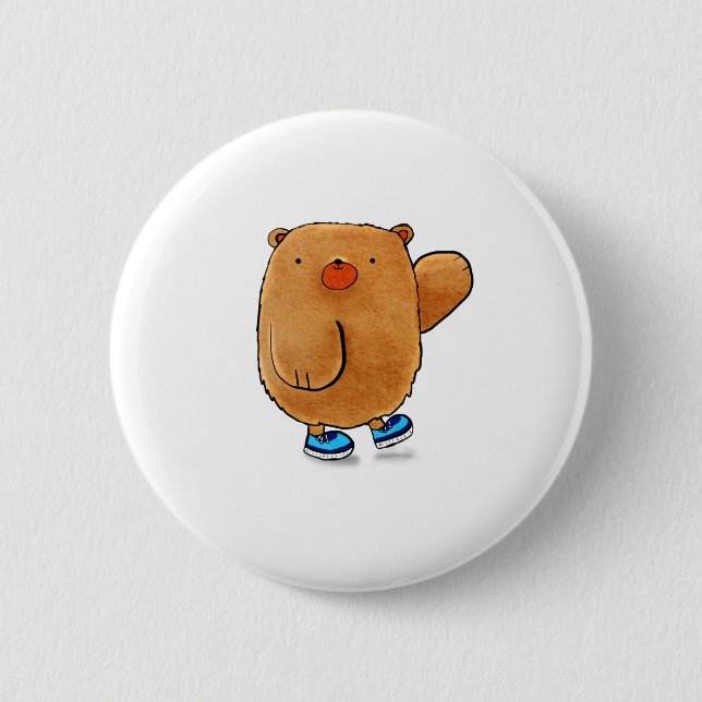 Macaron Rond 5 Cm Bouton Adorable Ours Teddy (Devant)