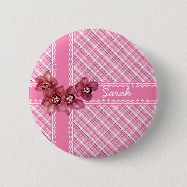 Macaron Rond 5 Cm Bouton Ajouter un nom personnalisé (Devant)