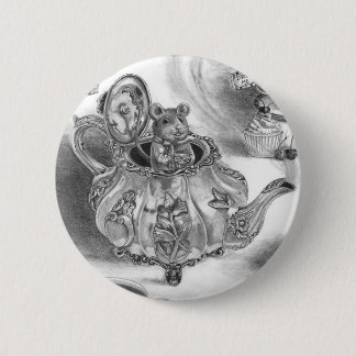 Macaron Rond 5 Cm Bouton Alice de loir dans le bouton du pays des