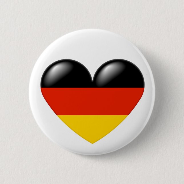 Macaron Rond 5 Cm Bouton allemand de coeur - Deutsche Herz (Devant)