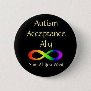 Macaron Rond 5 Cm Bouton Ally Acceptation de l'autisme