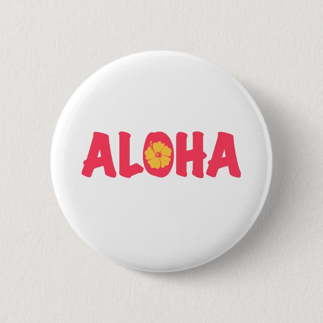 Macaron Rond 5 Cm Bouton Aloha (Devant)