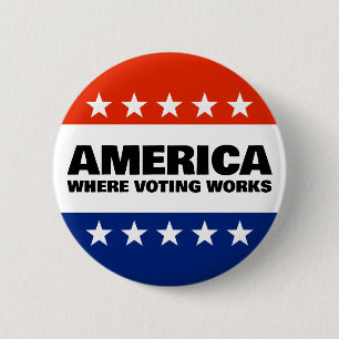 Macaron Rond 5 Cm Bouton America, Where Voting Works