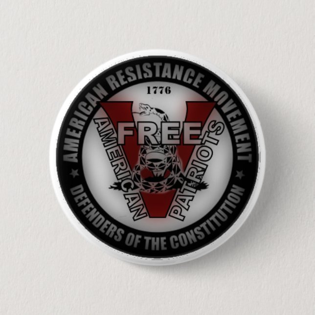 Macaron Rond 5 Cm Bouton américain libre de patriotes (Devant)