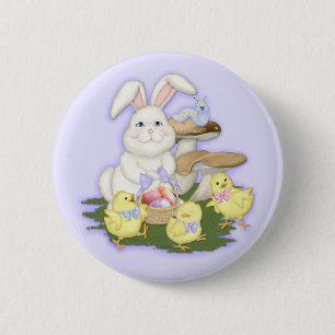 Macaron Rond 5 Cm Bouton Amis de Pâques