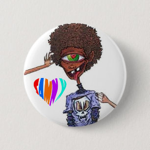 Macaron Rond 5 Cm Bouton Amour Afro Samnx