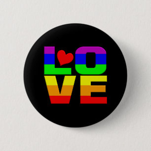 Macaron Rond 5 Cm Bouton Amour arc-en-ciel